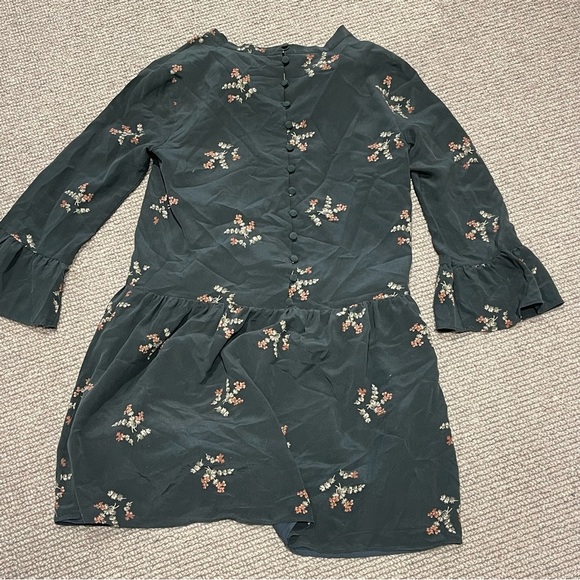 Madewell Silk Tie-Back Dress in Wild Botanic (XXS) - Picture 5 of 10